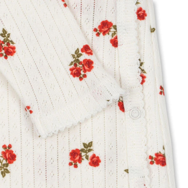 Minnie Rose Print Cotton Pointelle Onesie