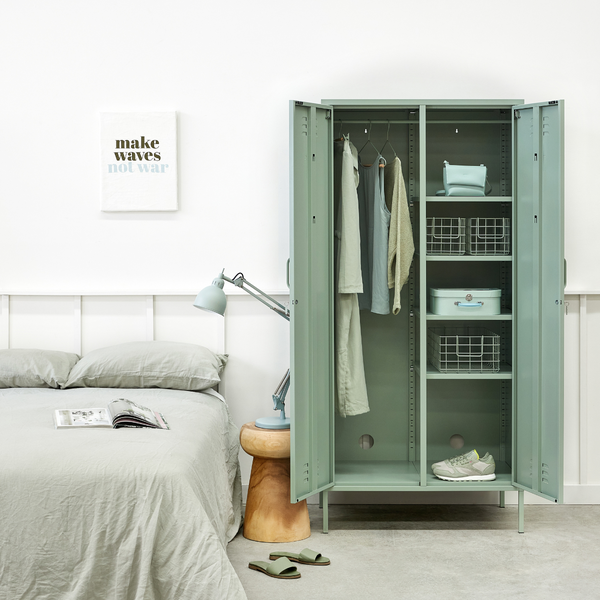 Coated Steel Wire Storage Baskets (Sage)