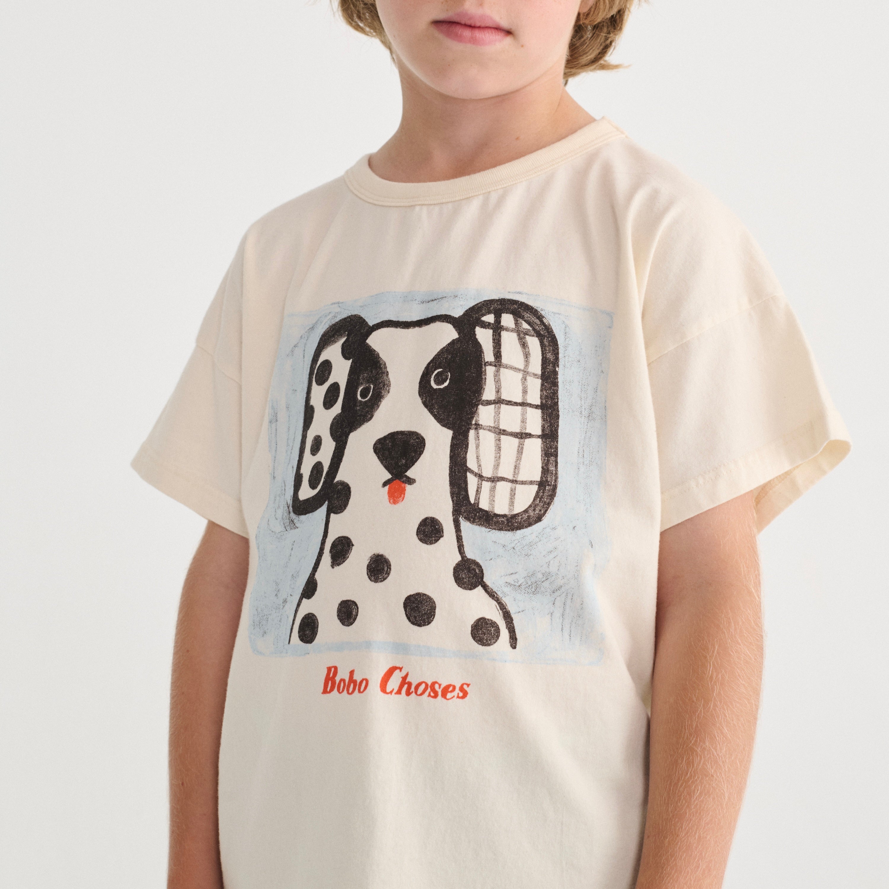 Van Dog Face Cotton T-shirt (White) - Bobo Choses