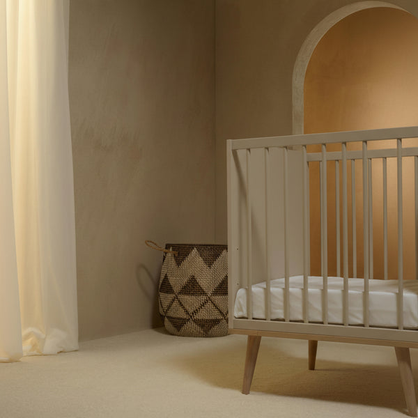 Flow Wooden Height Adjustable Baby Cot (Clay)