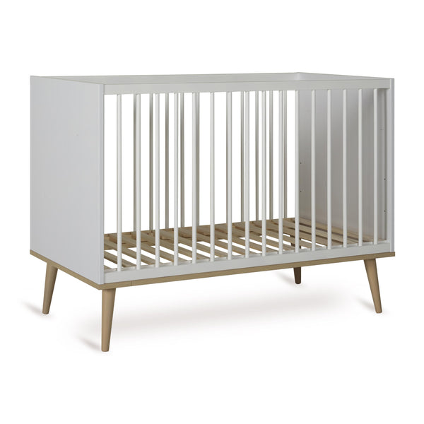 Flow Wooden Height Adjustable Baby Cot (White)