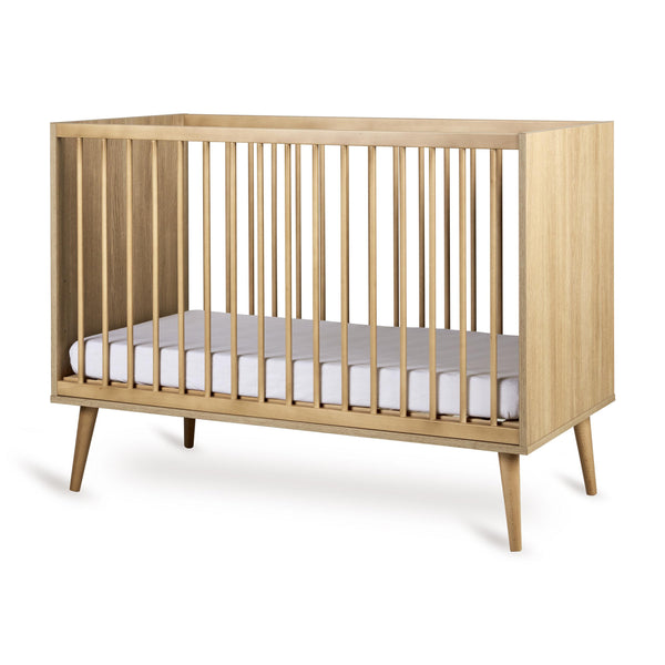 Flow Wooden Height Adjustable Baby Cot (Honey Ash)