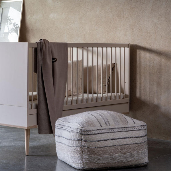 Flow Convertible Wooden Height Adjustable Cot to Bed (Clay)