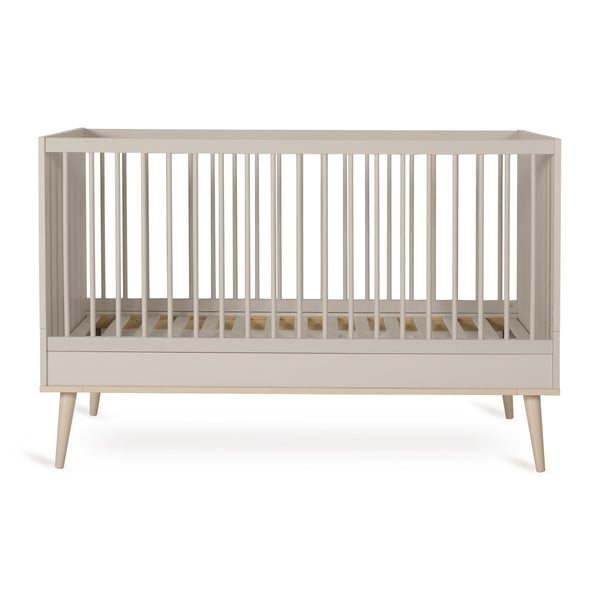 Flow Convertible Wooden Height Adjustable Cot to Bed (Clay)