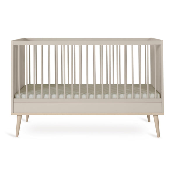 Flow Convertible Wooden Height Adjustable Cot to Bed (Clay)