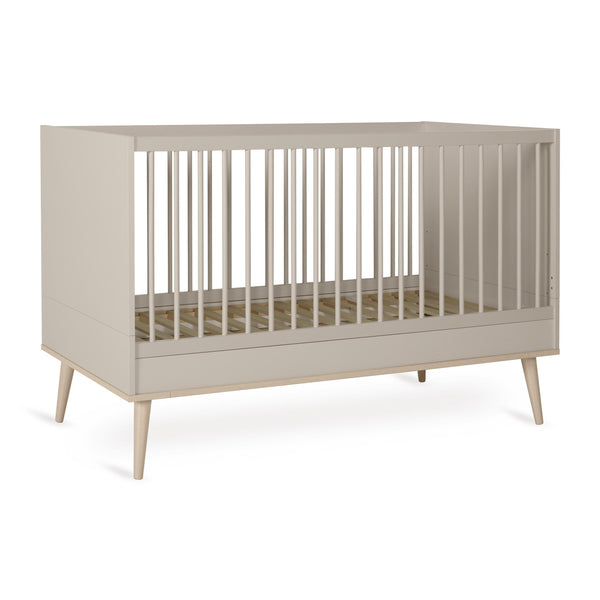 Flow Convertible Wooden Height Adjustable Cot to Bed (Clay)