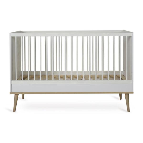 Flow Convertible Wooden Height Adjustable  Cot to Bed (White)