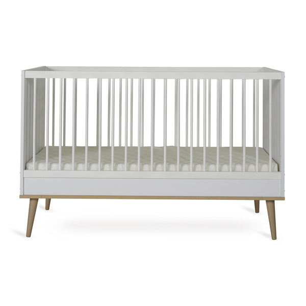 Flow Convertible Wooden Height Adjustable  Cot to Bed (White)