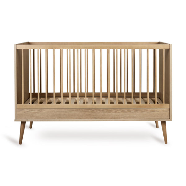 Flow Convertible Wooden Height Adjustable  Cot to Bed (Honey Ash)