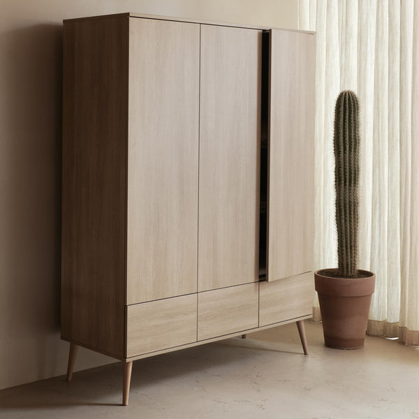 Flow Wooden Extra Large Wardrobe (Honey Ash)