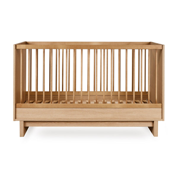Kyo Convertible Wooden Height Adjustable Cot to Bed (Honey Ash)