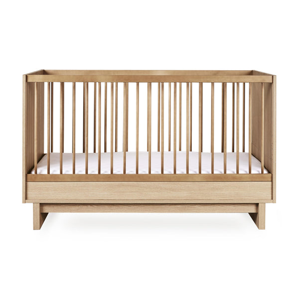 Kyo Convertible Wooden Height Adjustable Cot to Bed (Honey Ash)