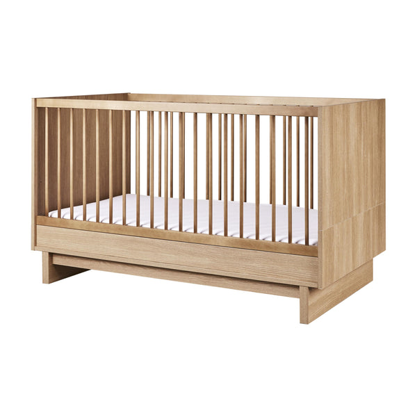 Kyo Convertible Wooden Height Adjustable Cot to Bed (Honey Ash)