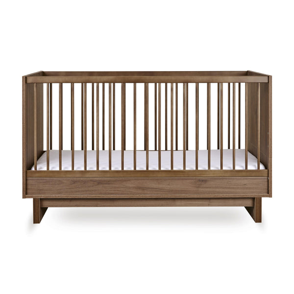 Kyo Convertible Wooden Height Adjustable Cot to Bed (Walnut)