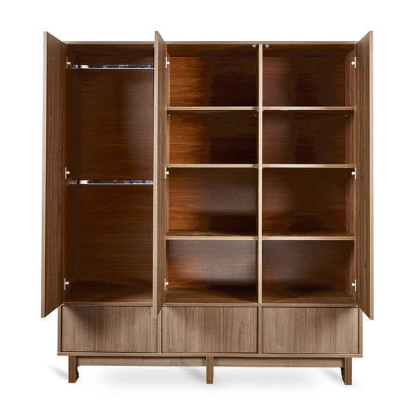 Kyo XL Wooden Wardrobe (Walnut)