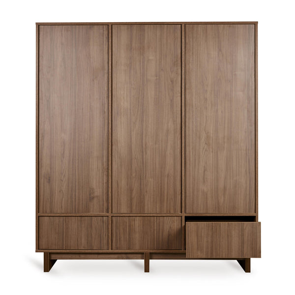 Kyo XL Wooden Wardrobe (Walnut)