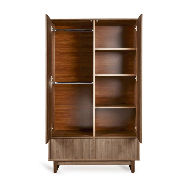 Kyo Wooden Wardrobe (Walnut)