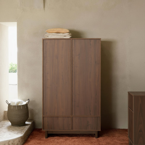 Kyo Wooden Wardrobe (Walnut)