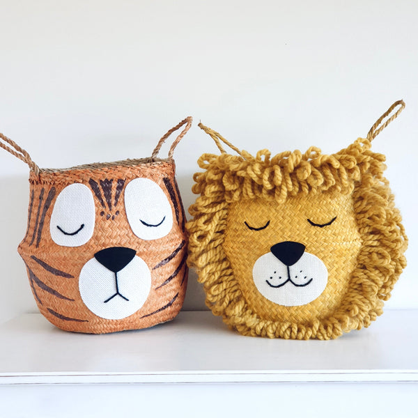 Tiger Handwoven Toy Storage Basket (Large)