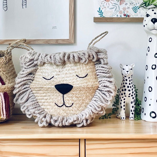 Natural Lion Handwoven Storage Basket (Large)