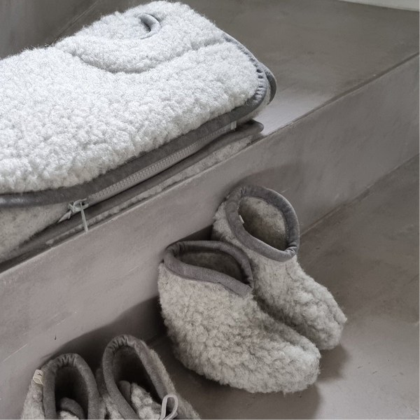 Grey Pure Wool Baby Booties