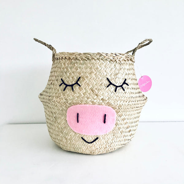 Piggy Handwoven Storage Basket (Large)