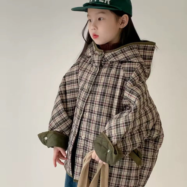 Charl Check Hooded Padded Coat