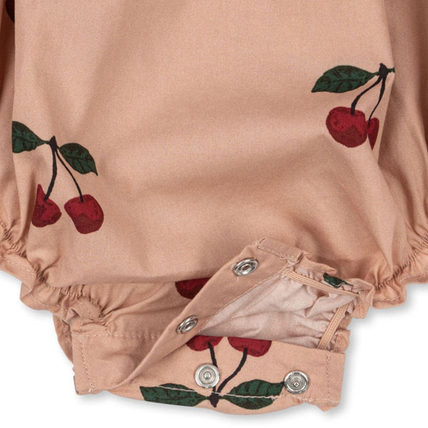 Verbena Cherry Print Cotton Baby Summer Romper