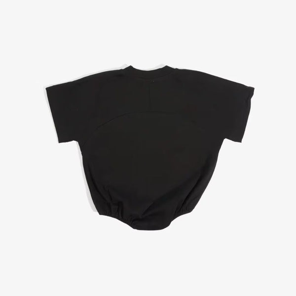 Frankie Oversized Jersey Bubble Romper (Black Rib)