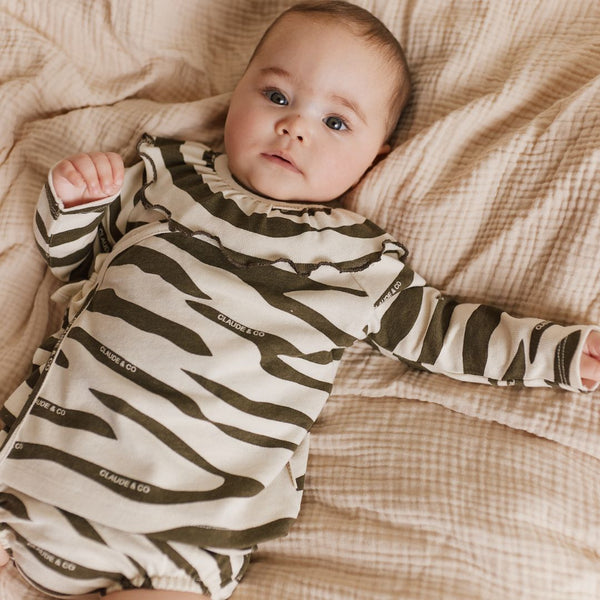 Remy Zebra Wrap Cardigan +Shorts + Bib Set