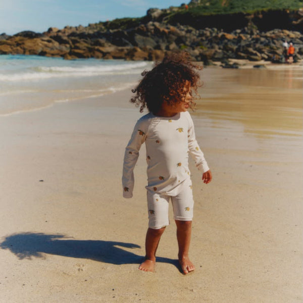 Aster Lemon Print Rash Guard Swim Onesie (Mon Grand Citron)