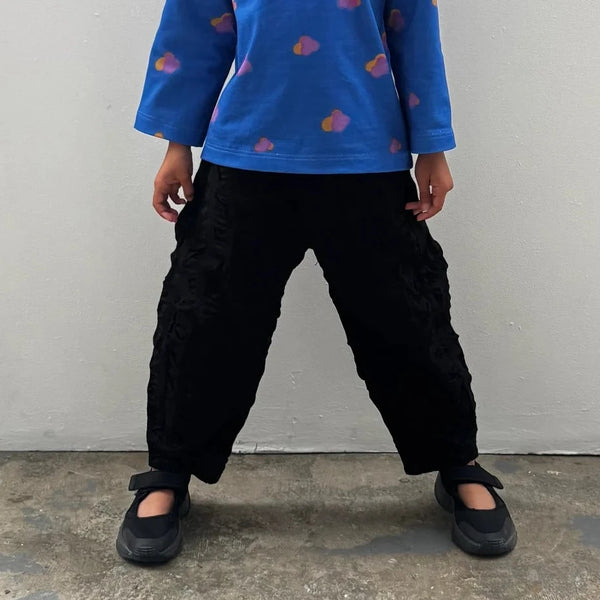 Manu Balloon Seersucker Trousers (Black)