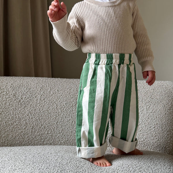 Inez Green Stripe Trousers