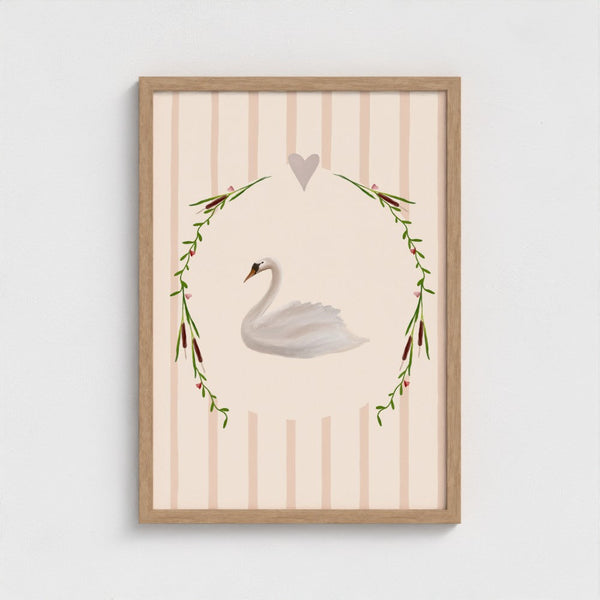 Swan Love Art Print