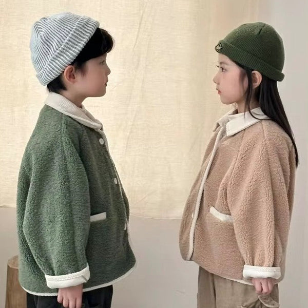 Bertie Button Up Sherpa Teddy Coat (Caramel)