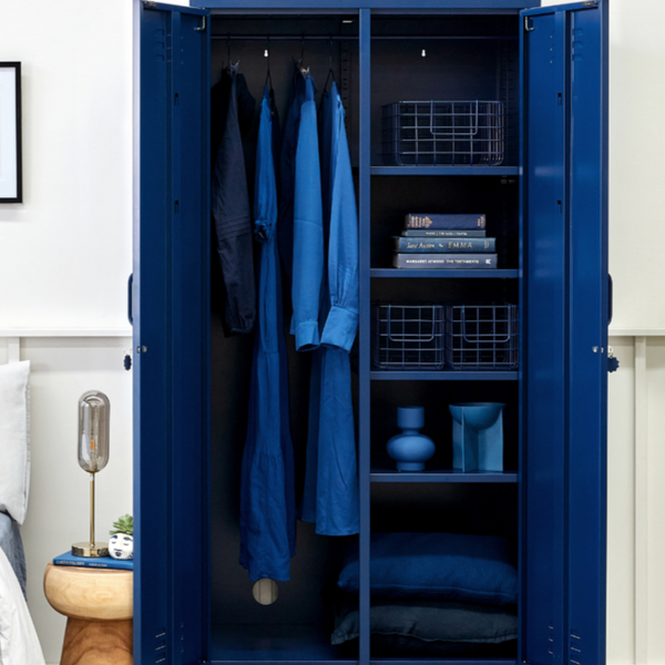 Coated Steel Wire Storage Baskets (Navy)