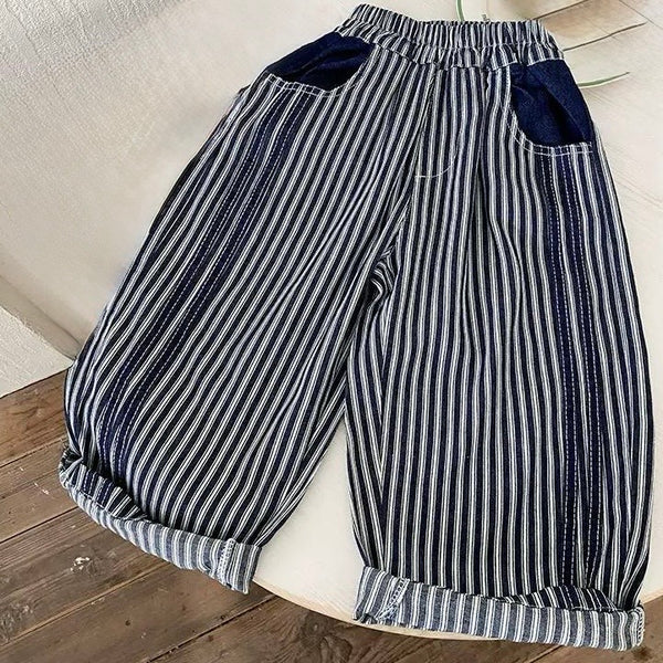Gio Denim Stripe Wide Pants