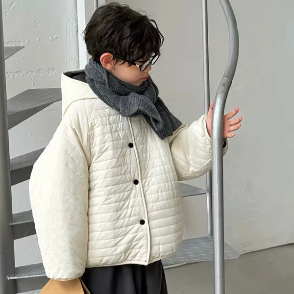 Willba Cocoon Reversible Quilted Hooded Coat (Black/Milk)