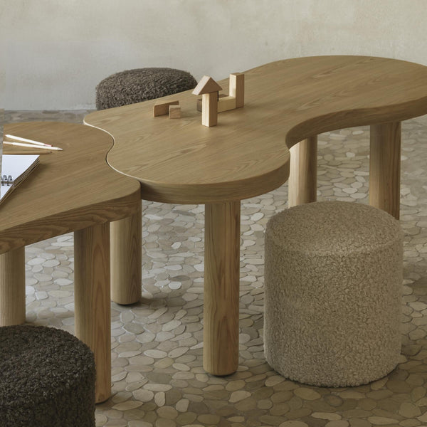 Modular Organic Wooden Children's Adjustable Height Table (Natural Ash)