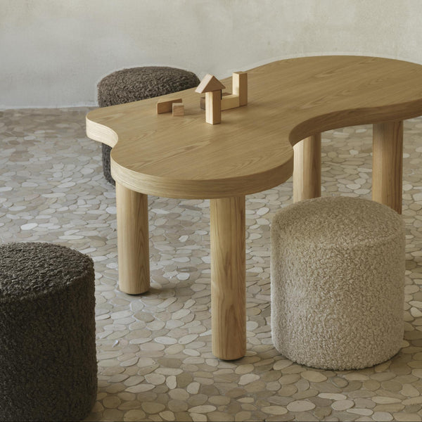 Kids Teddy Pouf for Modular Wooden Table (Bison)