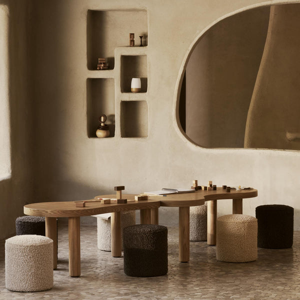 Kids Teddy Pouf for Modular Wooden Table (Bison)
