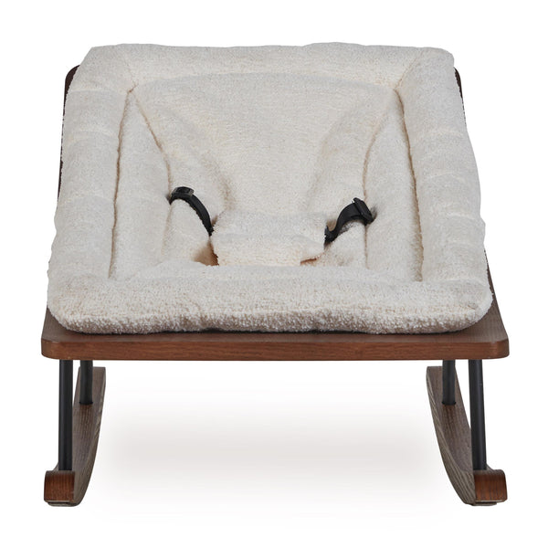 Boucle Cream Rocking Baby Bouncer