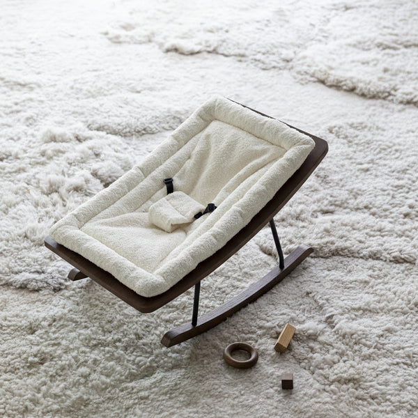 Boucle Cream Rocking Baby Bouncer