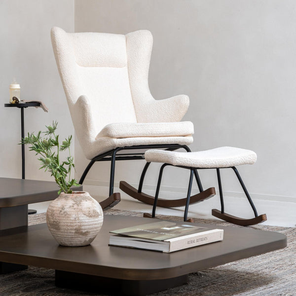 Adults Rocking Chair De Luxe (Boucle Cream)