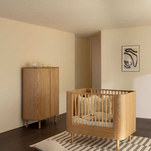 Yume Wooden Height Adjustable Baby Cot (Natural Ash)
