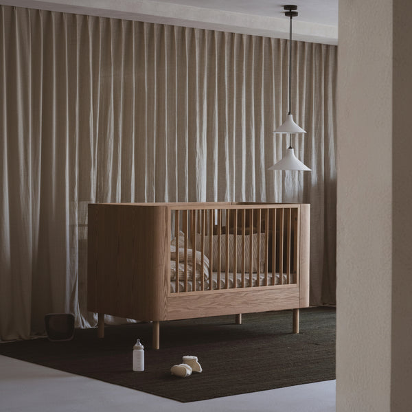 Yume Wooden Height Adjustable Cot Bed (Natural Ash)