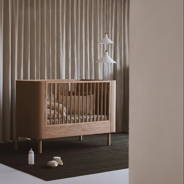 Yume Wooden Height Adjustable Cot Bed (Natural Ash)