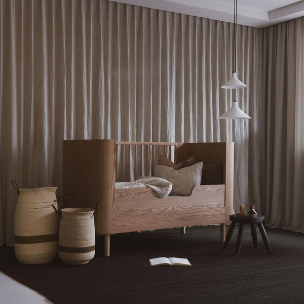 Yume Wooden Height Adjustable Cot Bed (Natural Ash)