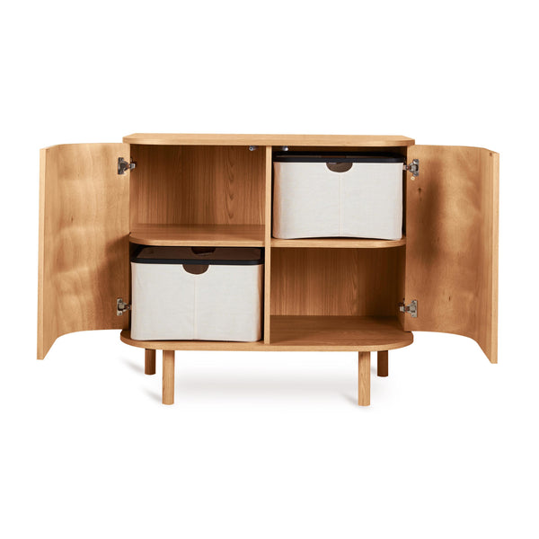Yume Wooden 2 Door Chest of Drawers (Natural Ash)