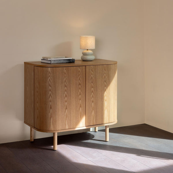 Yume Wooden 2 Door Chest of Drawers (Natural Ash)
